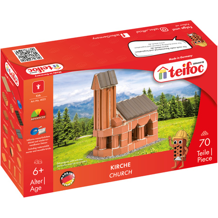 Klocki Konstrukcyjne Cegiełki Zestaw Teifoc Kościół 70 elementów
