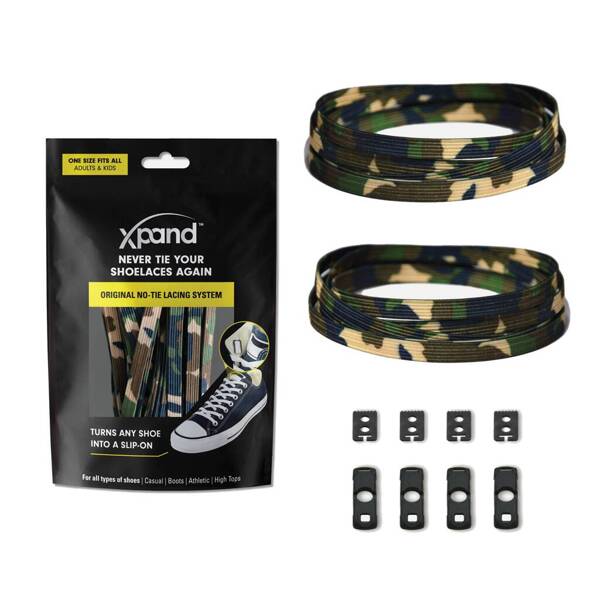 Elastyczne sznurówki Xpand No-Tie Green Camo